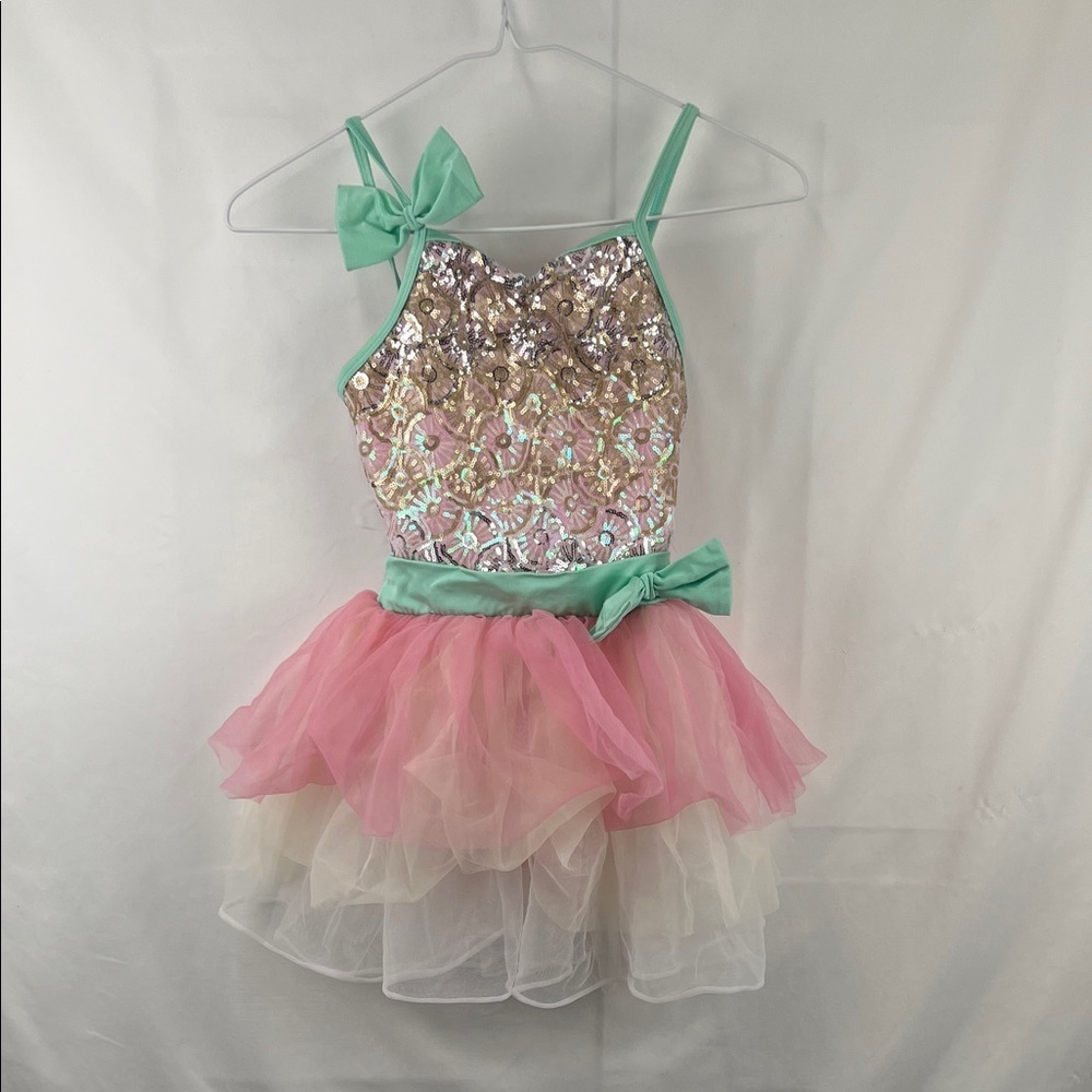 Girl’s Ballet Tutu - Leotard - Sequins - Pink, Mint Green White - Size 6?